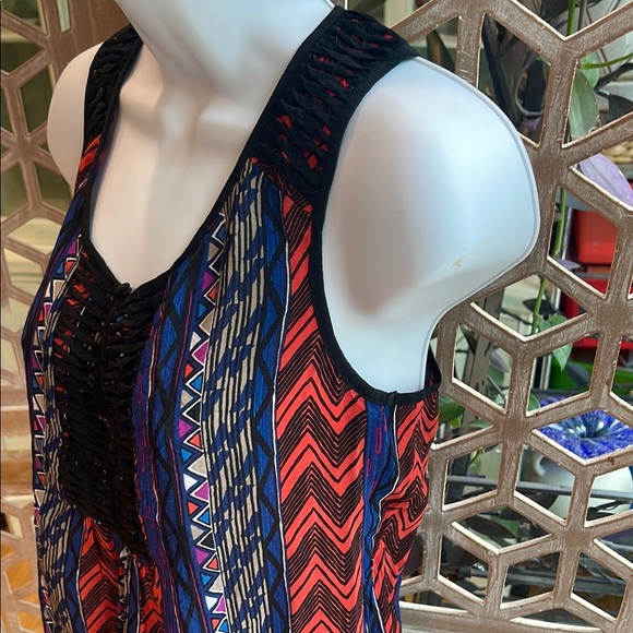 Anthropologie Meadow Rue Aztec Print Scoop neck top size Small - Picture 5 of 9